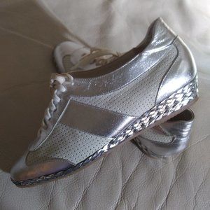 LA BADIA FIRENZE - SESTO MEUCCI - METALLIC ESPADRILLES - SIZE 7.5M